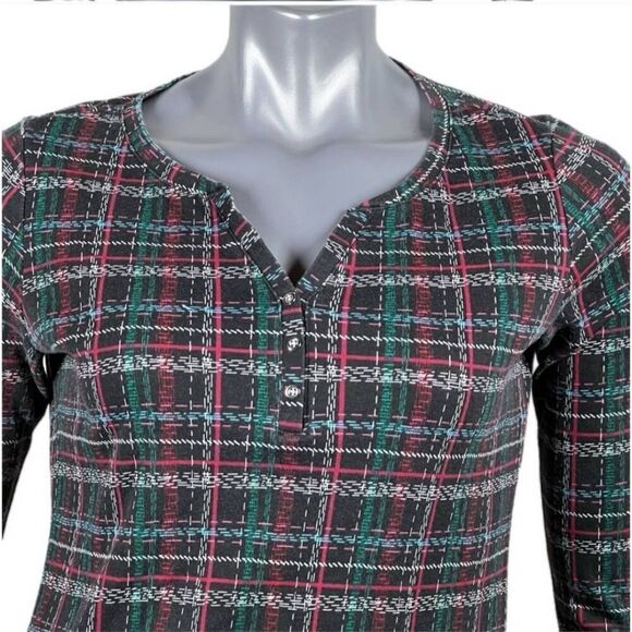 Karen Scott| Long Slv Casual Plaid Pullover Top, Plaid, Blk,Grn,Wht,Red, S, EUC - Picture 5 of 8